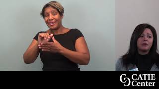 Split screen with left screen with African-American woman with brown hair and brown short hair; Right screen has native Woman with black hair wearing black shirt and grey sweater; Catie center logo in lower right.